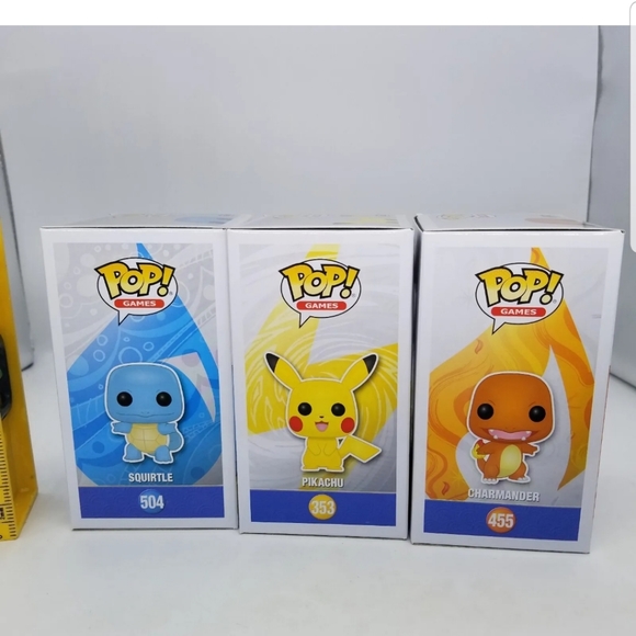 Pokemon Flocked Funko Pop! Pikachu Squirtle Charmander Exclusives with Protector - Picture 10 of 11